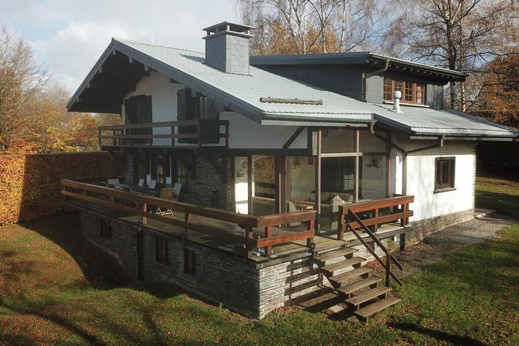 Le Grand Cerf 25 Pers, Malmedy- Chalet Rustique, Jardin 外观 照片